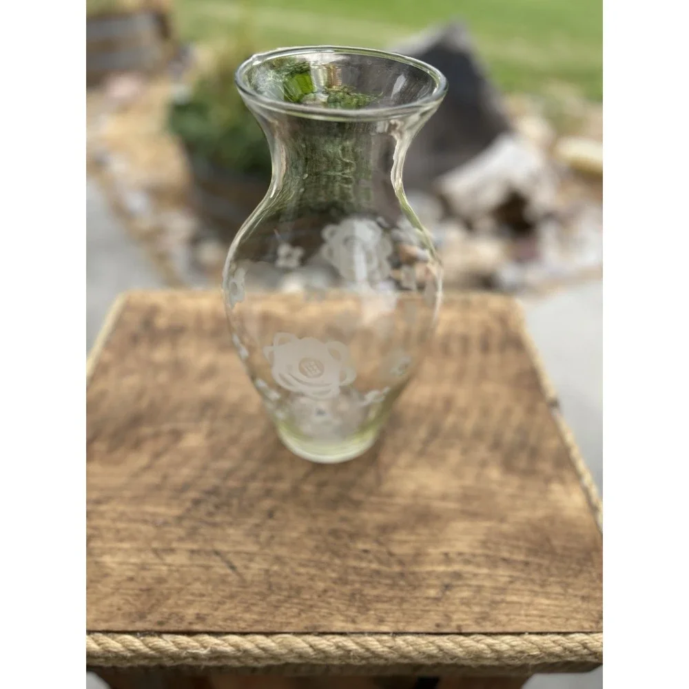 Vintage UGC Clear Glass Vase 12